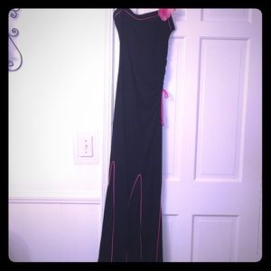 City Triangle Black Dress w/Pink Details &  Rose